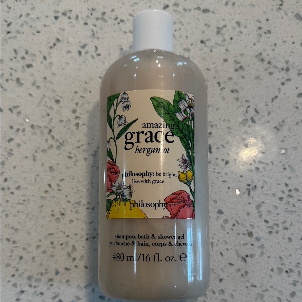 Philosophy Amazing Grace Bergamot Bath & Shower Gel — White with Floral Label
